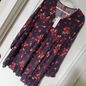 Black and Pink Floral Marcia Mini Dress